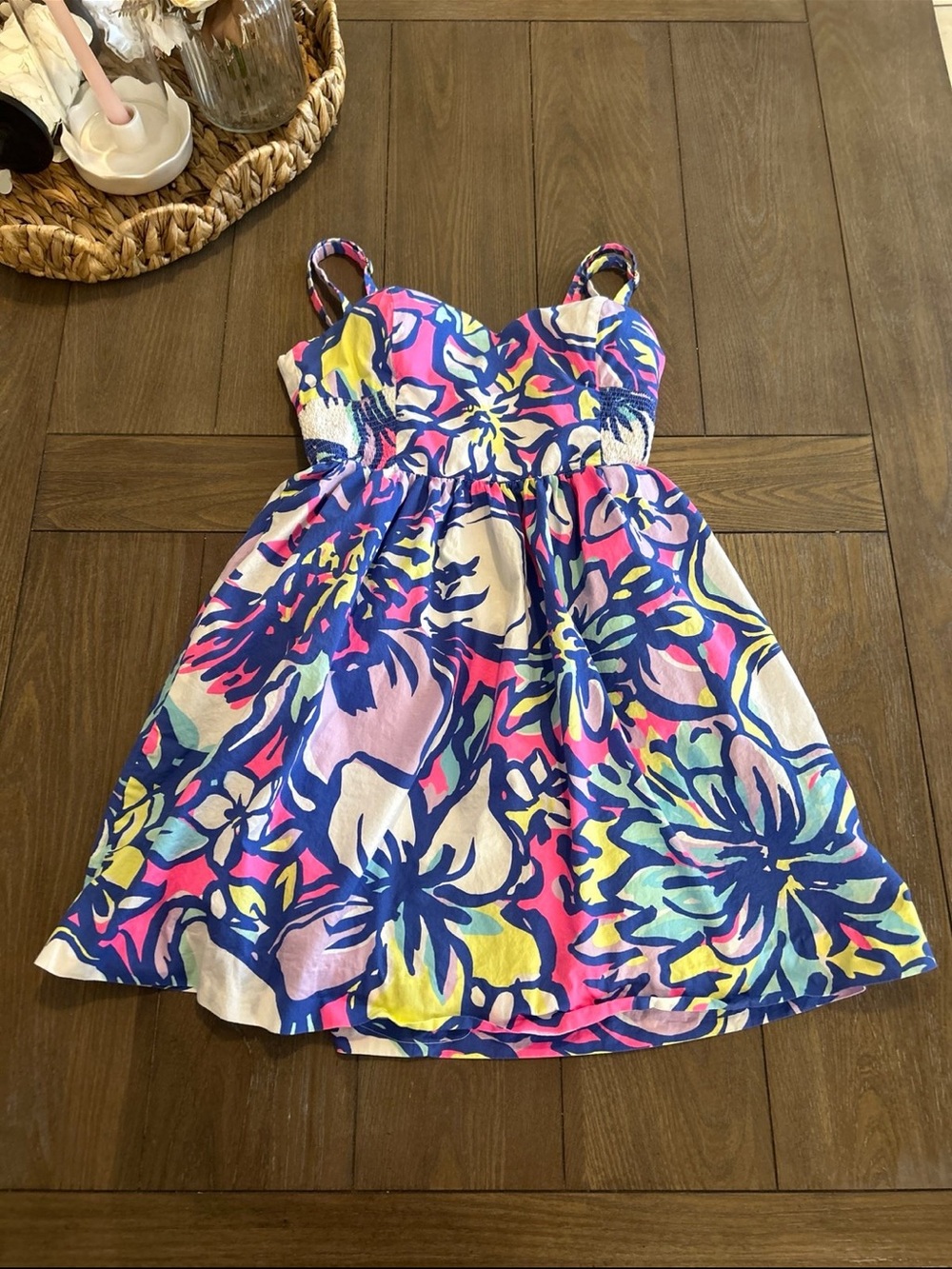 Lilly Pulitzer Blue, Pink & Yellow Floral Mini Sundress